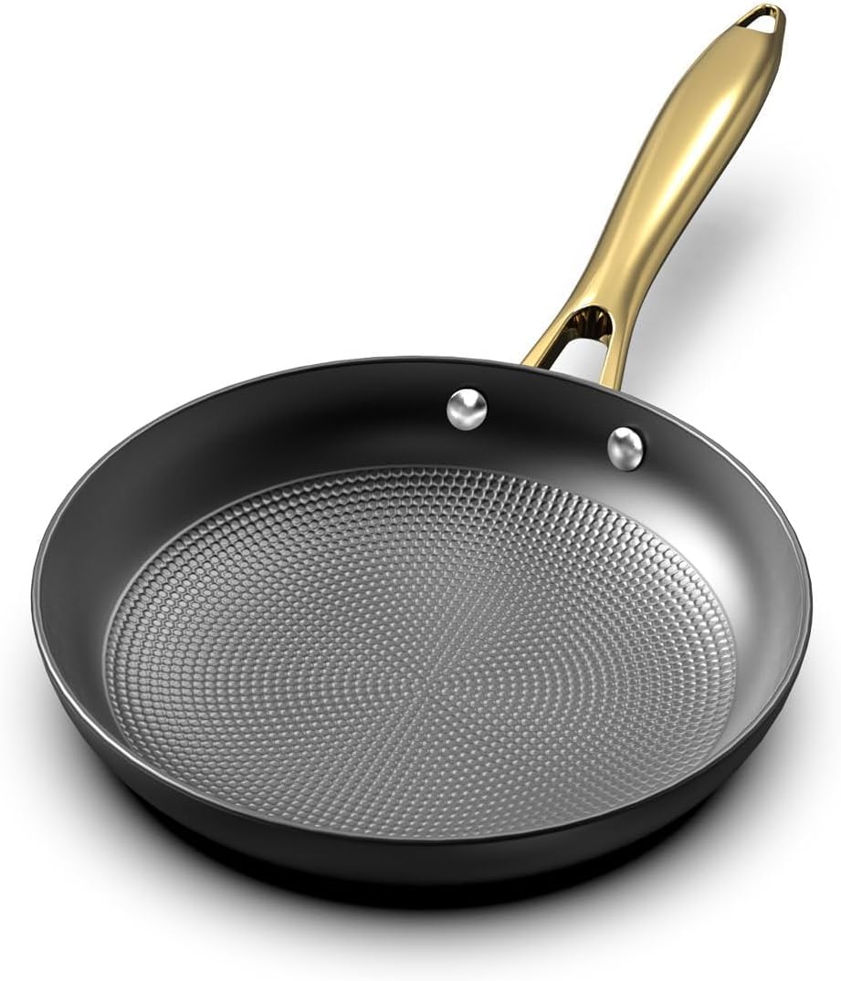 Imarku Frying Pan - 8 Inch Non Stick Frying Pan, Long Lasting Cast Iron Skillet Nonstick Pan, Honeycomb Nonstick Frying Pan With