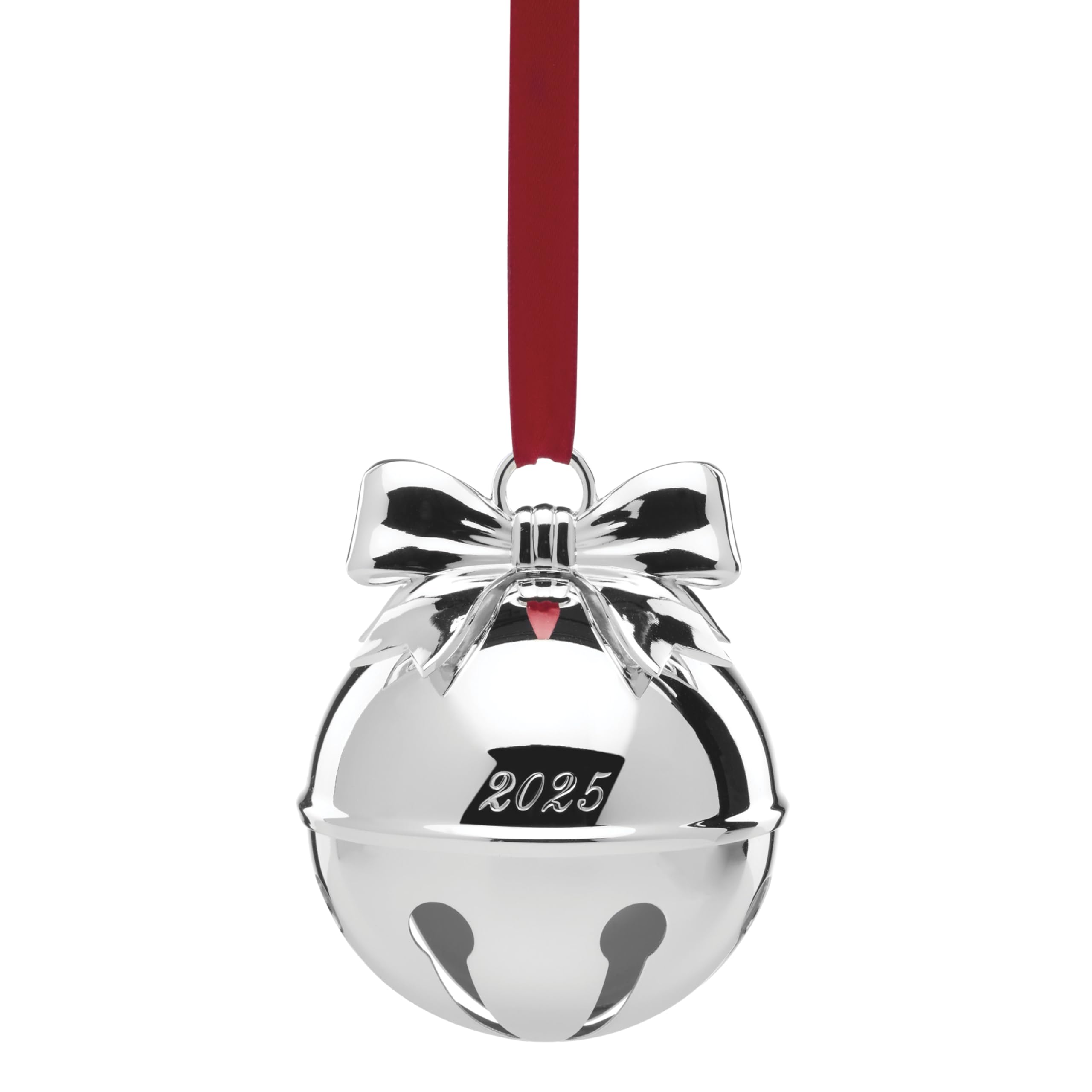 Lenox 897124 2025 Jingle Bell Silverplate Ornament, Christmas, Holiday Decorations