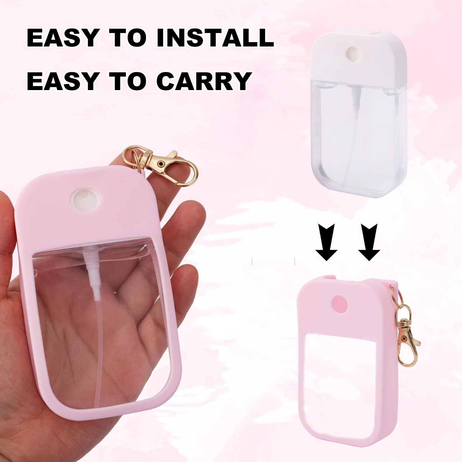 Lasuroa 2Pcs Hand Sanitizer Spray Case, Thickened Protective Silicone Case Compatible With Touchland Hand Sanitizer Spray With K