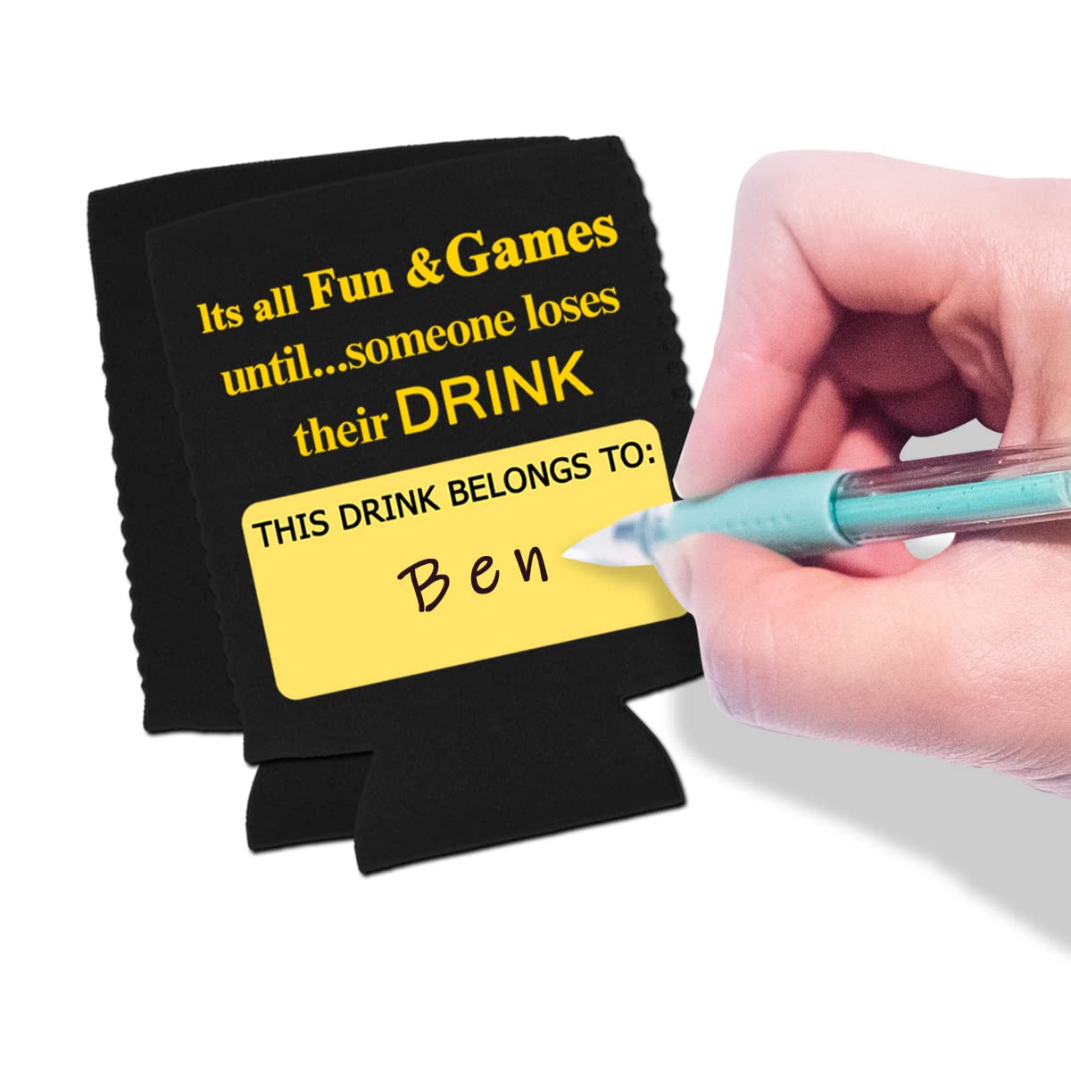 Yangmics Direct 40Th Birthday Can Cooler Sleeves Pack Of 12- Dirty 40 Birthday Party Supplies - Black And Gold Fortieth Birthday
