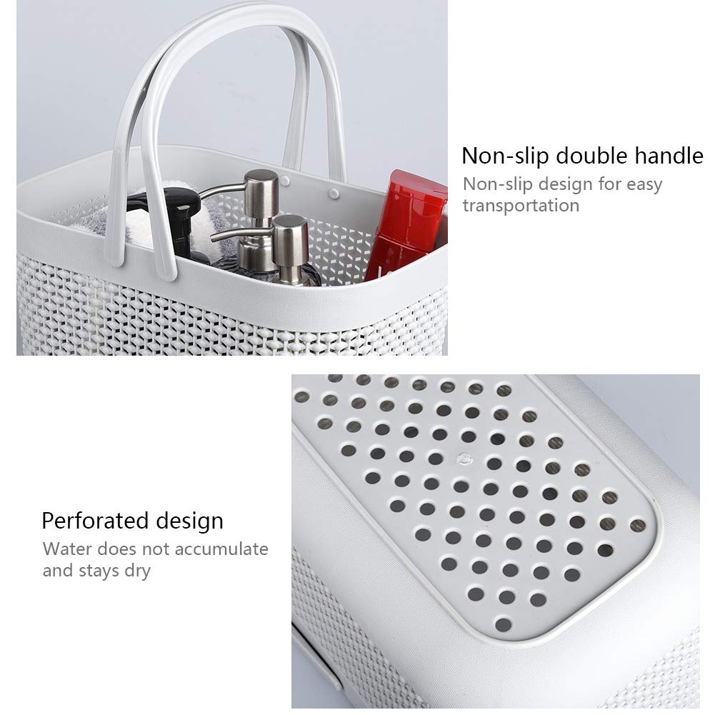 UUJOLY Plastic Organizer Storage Baskets with Handles  Shower Caddy Bins Organizer for Bathroom and kitchen(Grey