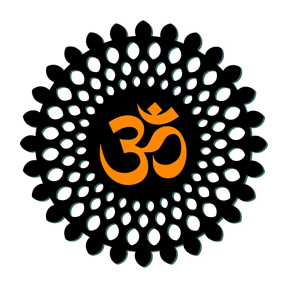 GOOFY SHOP Om Wooden Wall Decor (18 Inches, Black and Golden)