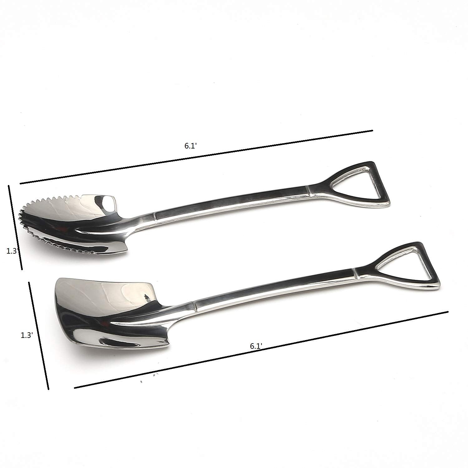 Stainless Steel Grapefruit Citrus Spoons Metal Tea Coffee Sugar Spoon Mini Shovel Shape Coffee Ice Cream Dessert Spoons Stainles