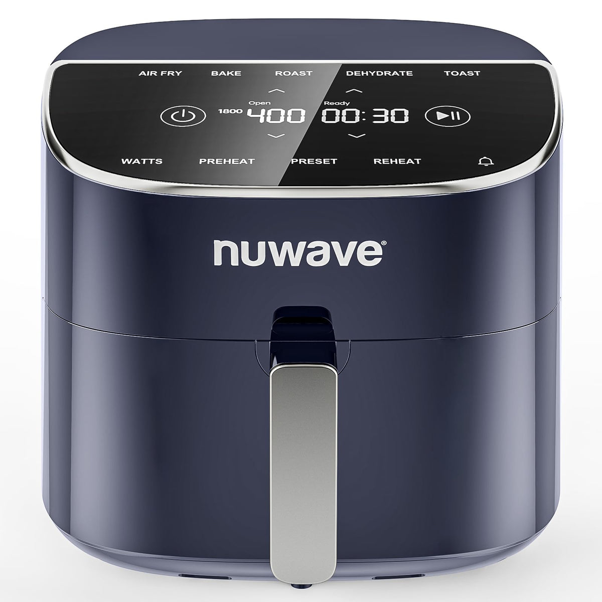 Nuwave Brio Plus 8 Qt Air Fryer, Pfas Free, New & Improved, Digital Touch Screen, Cool White Display, 50F~400F In Precise 5, 5 C
