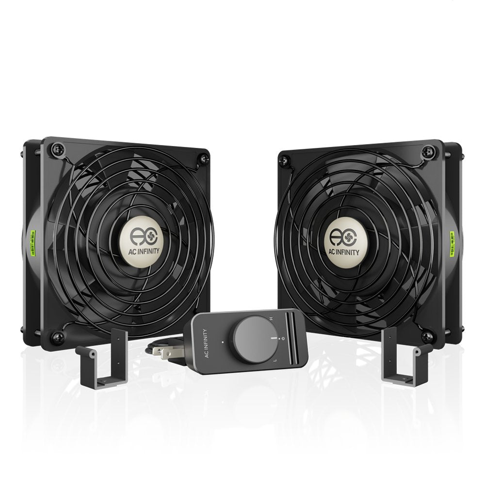 AC Infinity AXIAL S1225D, Dual 120mm Muffin Fan with Speed Controller, UL-Certified for Doorway, Room to Room, Wood Stove, Firep