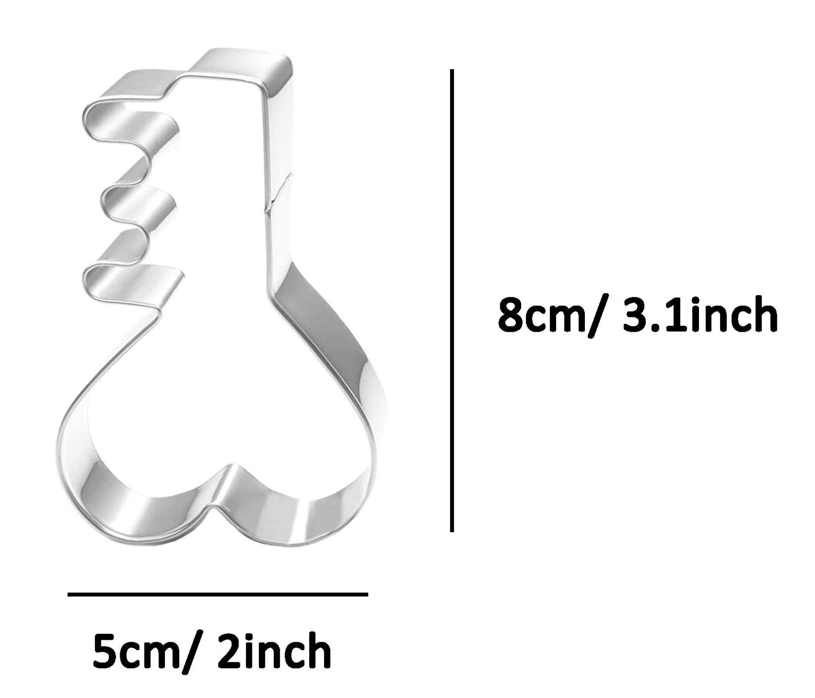 Wjsyshop Heart Key Cookie Cutter Stainless Steel