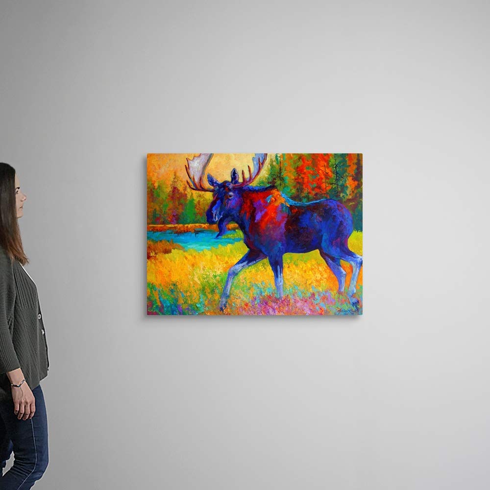 Canvas On Demand Majestic Moose Canvas Wall Art Print By Marion Rose, Home Decor, Wildlife Artwork, 40''X30''