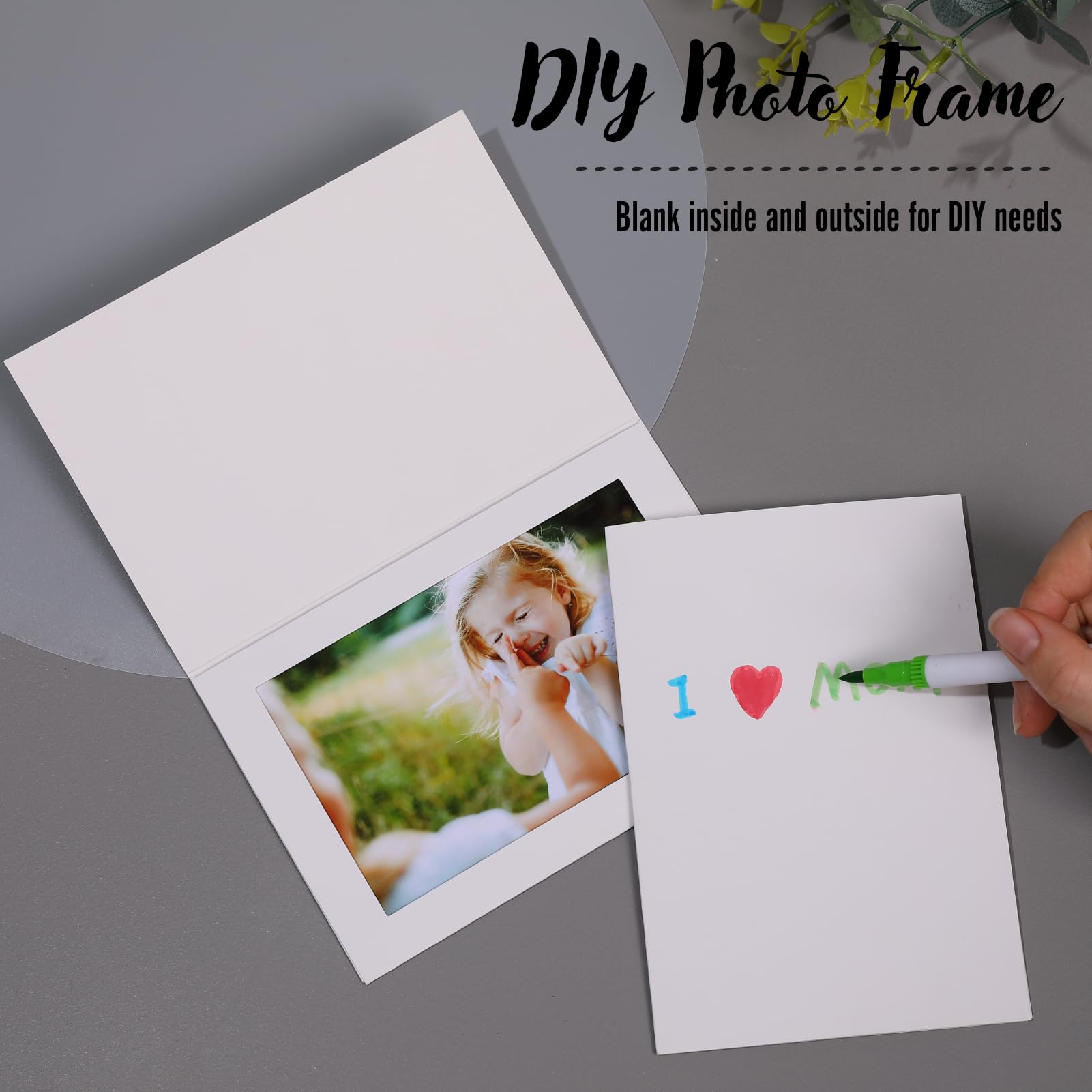 Apprabbr 50 Pack Photo Folders 4x6 Paper Picture Frame Photo Frame Cards Cardboard Greeting Cards Photo Inserts for Thanksgiving