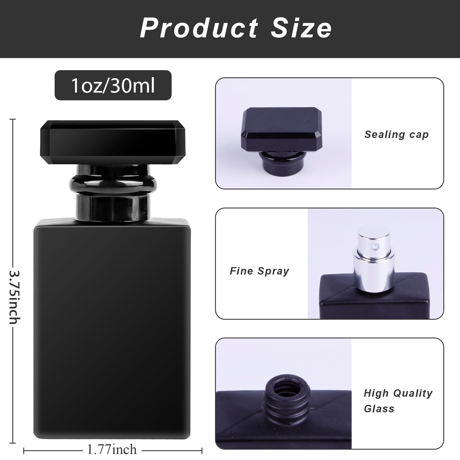 Gsteng 2Pcs 30Ml/1Oz Glass Perfume Bottles Empty, Refillable Travel Perfume Atomizer Bottles, Portable Cologne Atomizer Empty Bo