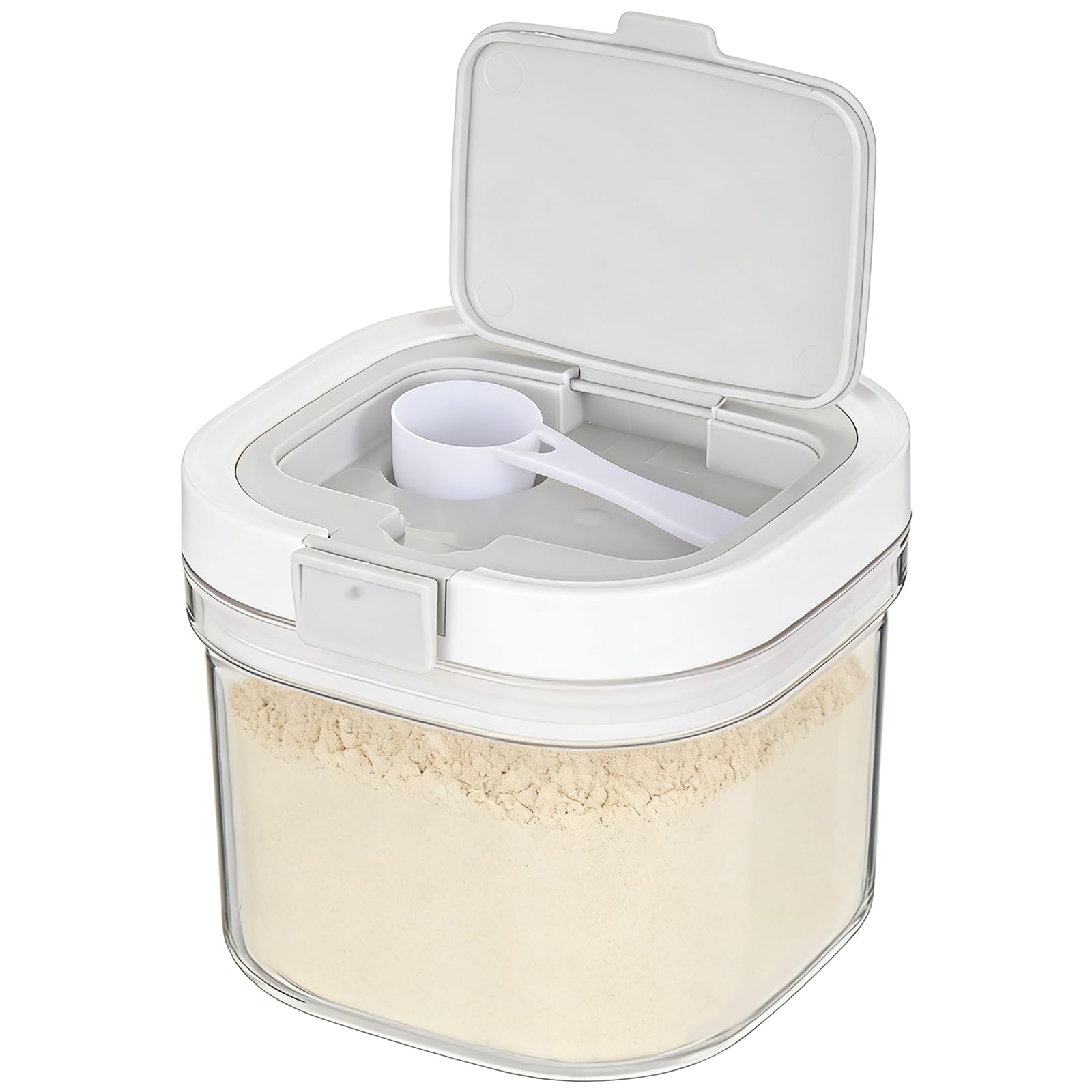 FMOACEN 27 oz Protein Powder Container with Measuring Spoon Airtight Protein Container MoistureProof Food Storage Canister for 