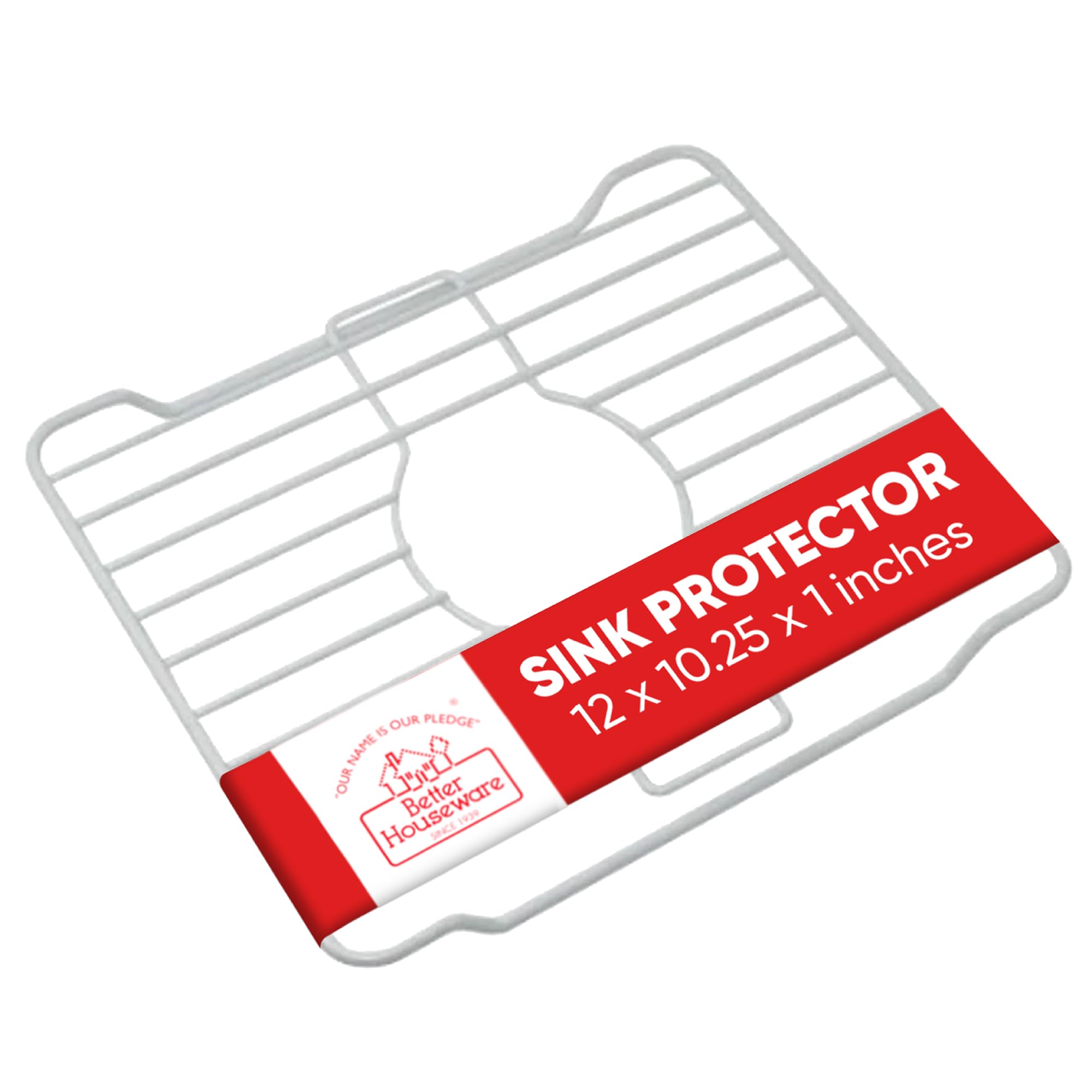 Better Houseware Small White Sink Protector, 12 x 10.25 x 1 inches, Model 1485/W, Durable Design for Kitchen & Home Use