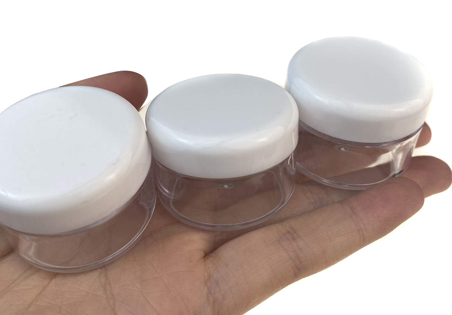Plastic Transpatent 15G Sample Empty Container Jars Round Pot White Screw Cap Lid Small Tiny Bottle For Cosmetic Make Up Eye Sha