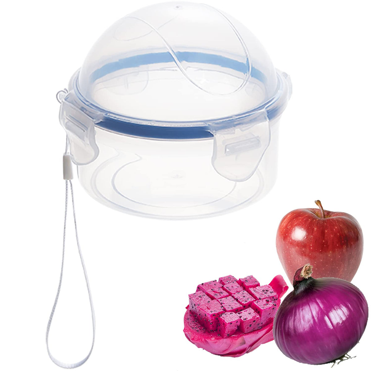Ayccnh 2 Pack Onion Storage Container And Tomato Lemon Apple Produce Saver Holder, Portable Fruit And Vegetable Food Storage Kee