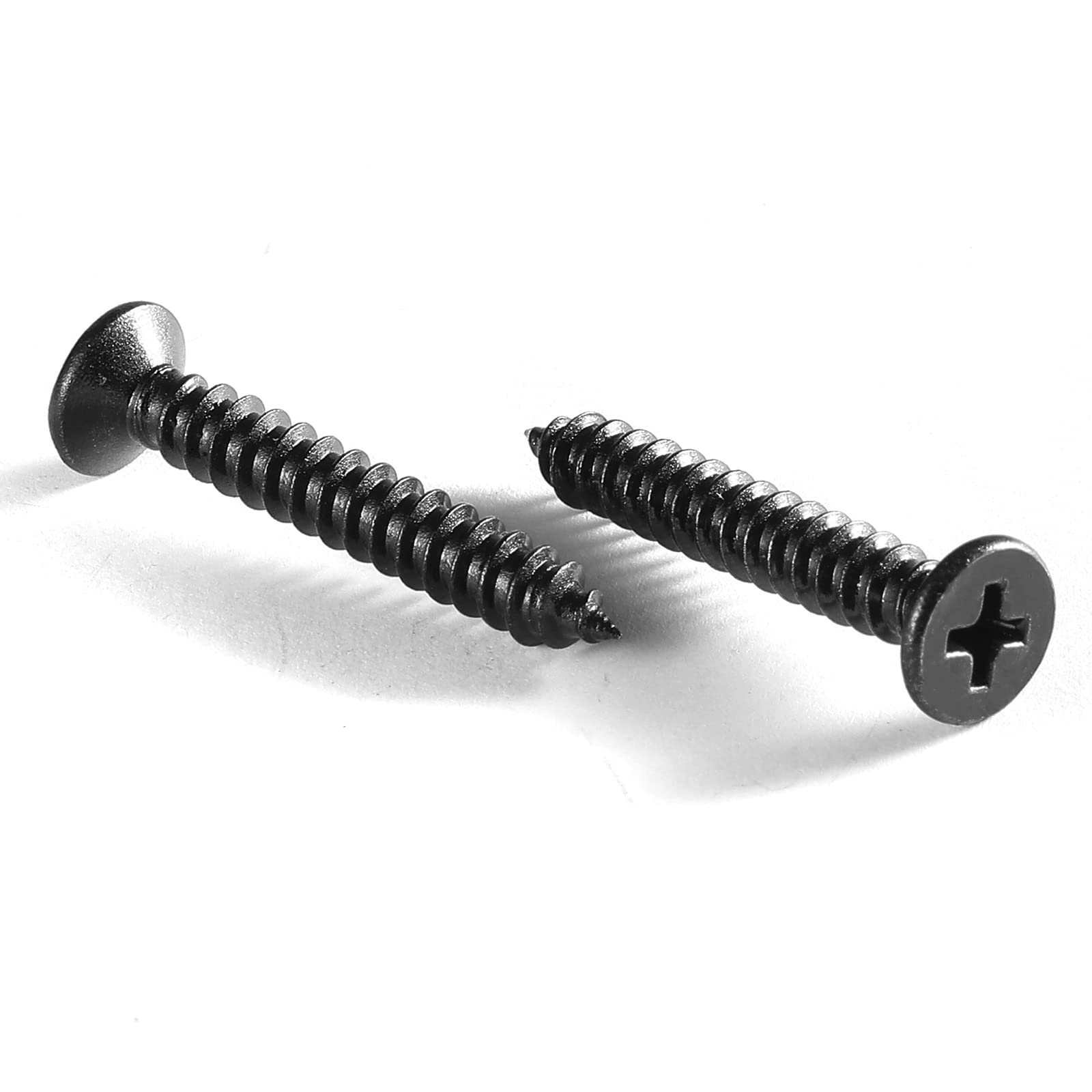 8 X 1 Wood Screw 100Pcs 18-8 (304) Stainless Steel Screws Flat Head Phillips Fast Self Tapping Drywall Screws Black Oxide By Sg