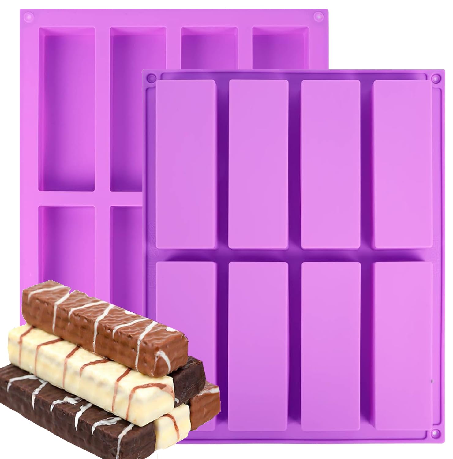 Premium Nonstick Silicone Mold For Granola Bars - Set Of 2 | Easy Release, Effortless Cleaning, And Durable | Ideal For Baking,