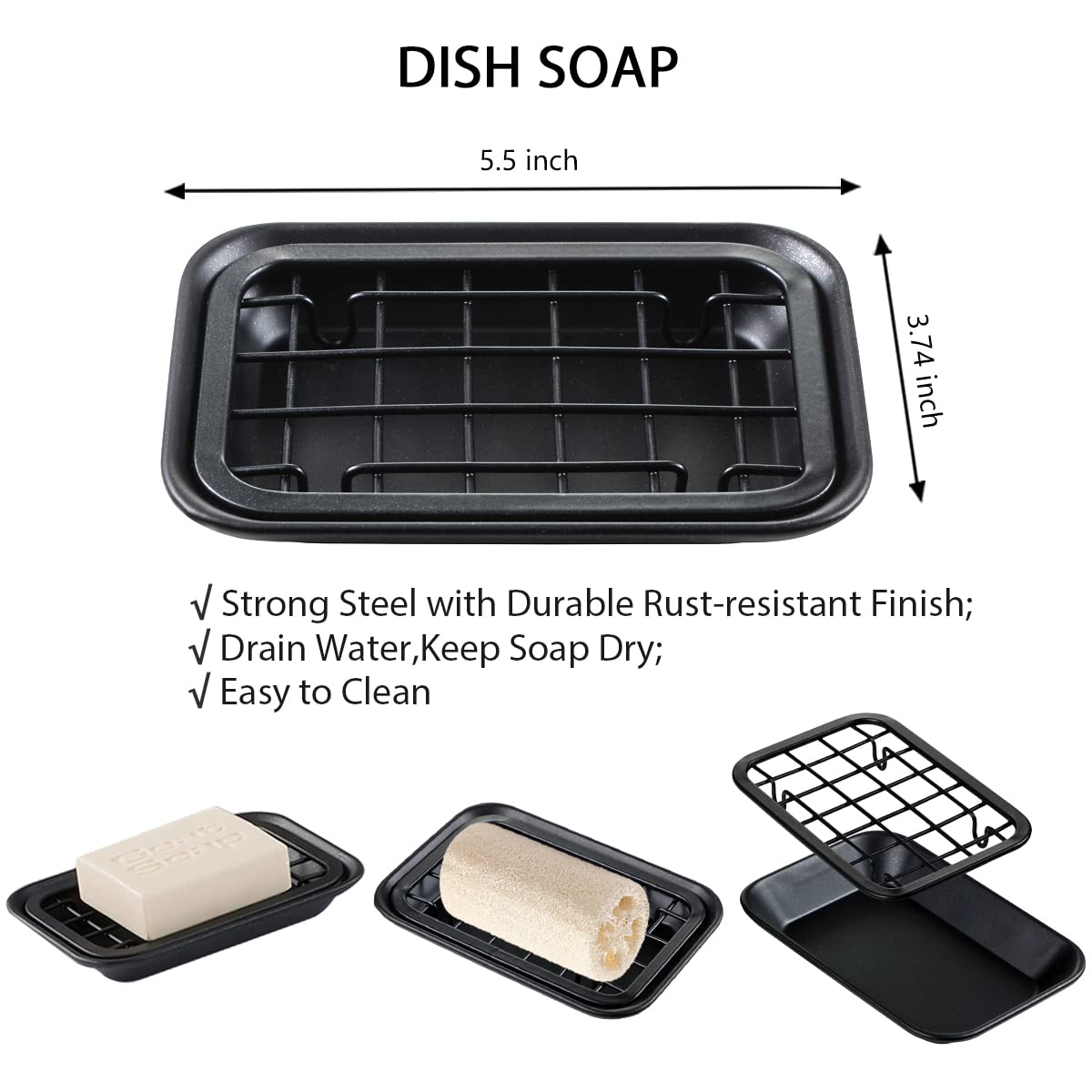 White Mason Jar Bathroom Accessories Set (6Pcs) - Lotion Soap Dispenser,Toothbrush Holder,2 Apothecary Jars, Soap Dish Tray,Stor