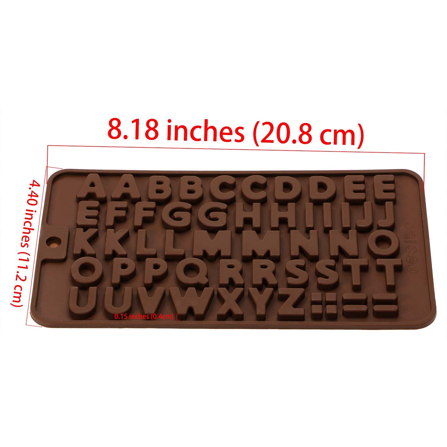 Onlykxy 2 Pieces Brown Chocolate Silicone Molds, Letter Number Molds, Baking Birthday Molds Silicone