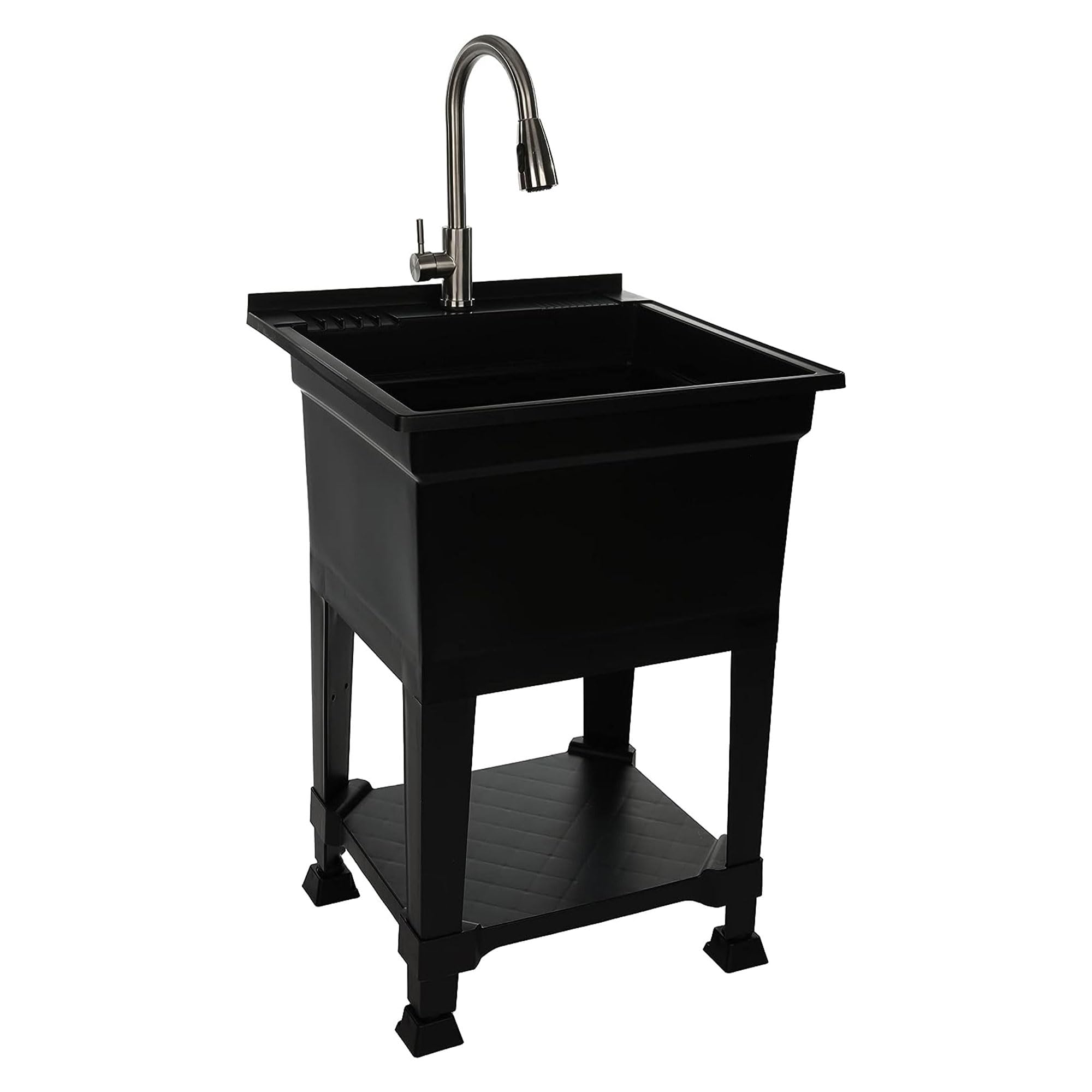 UTILITYSINKS USA-Made Plastic Freestanding 24 in x 24-Inch UtilityTub Heavy Duty Compact Utility Sink Ideal for Workshop, Laundr