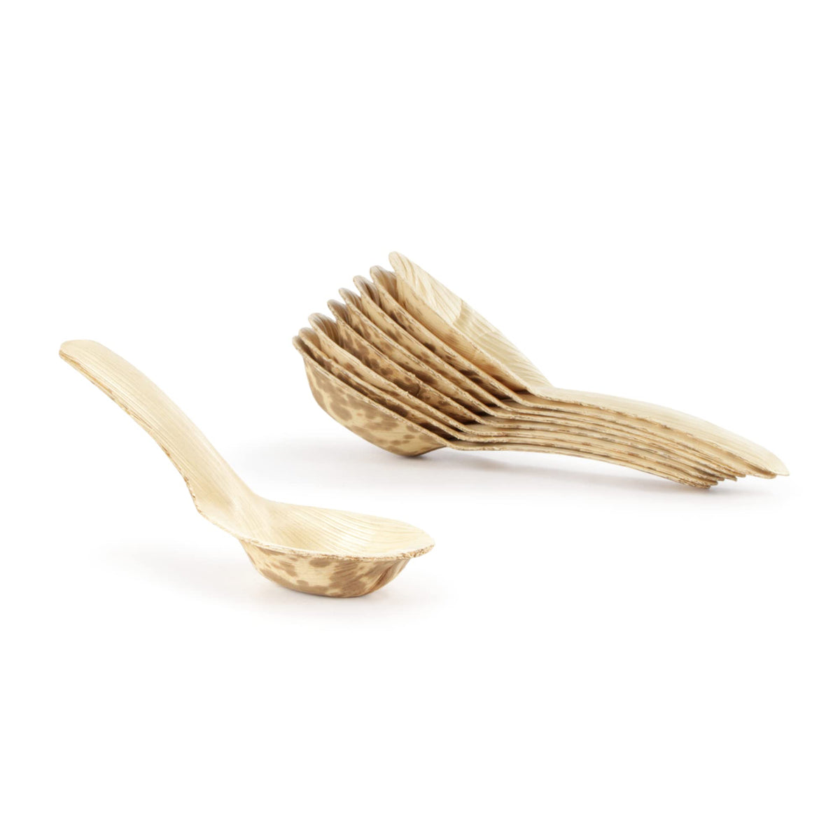 Bamboomn 5.1'' Premium Bamboo Leaf Chinese Soup Spoons, All Natural Disposable Compostable For Catering And Home Use, 100 Pieces