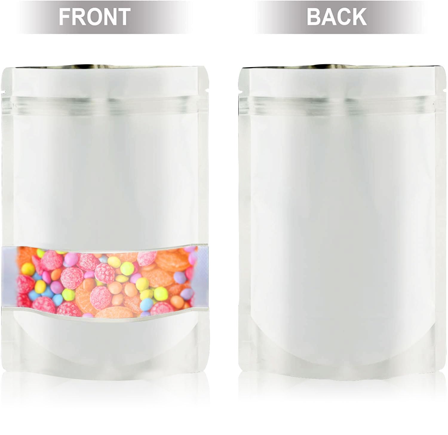 Oddier 5.5''X7.8'' 120Pcs Smell Proof Mylar Bags For Food Storage, Stand-Up Resealable Mylar Bags Food Storage Bags With Matte W