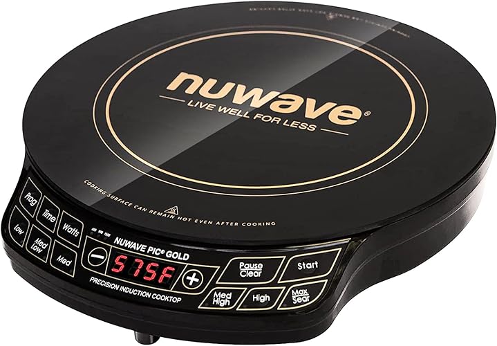 Nuwave Gold Precision Induction Cooktop  Portable  Powerful with Large 8? Heating Coil 100?F to 575?F  3 Wattage Settings  12? Heat-Resistant Cooking Surface