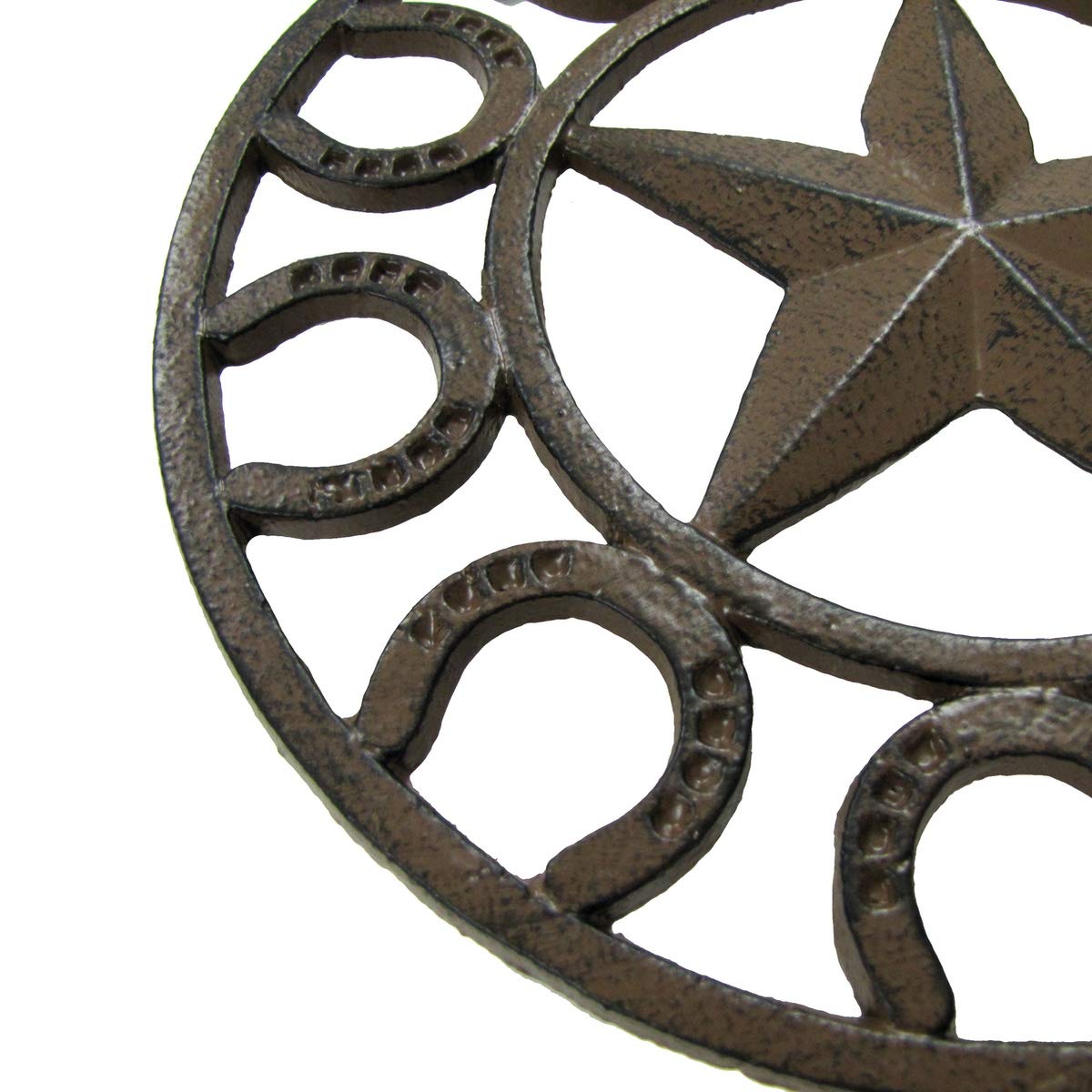Treasure Gurus Large Metal Horseshoe Star Oven Trivet Hot Dish Pot Pan Holder Rustic Kitchen Wall Art Decor