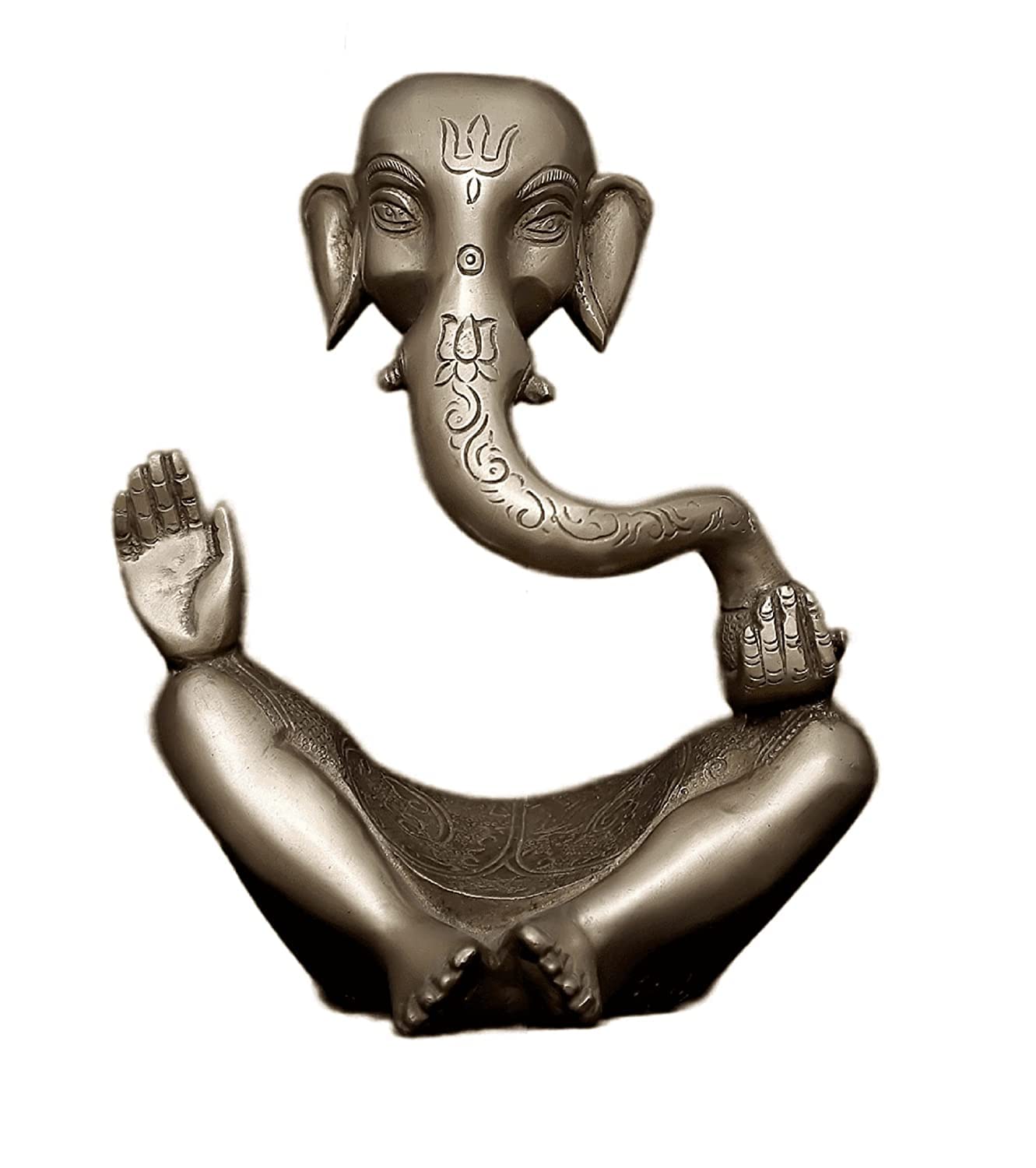 Rugdoll Vedaayu Brass Ganesha Statue For Home Decor Idol Brass Abstract Ganesh Statue, Brass Ganesha Statue Dual Tone Antique Ga