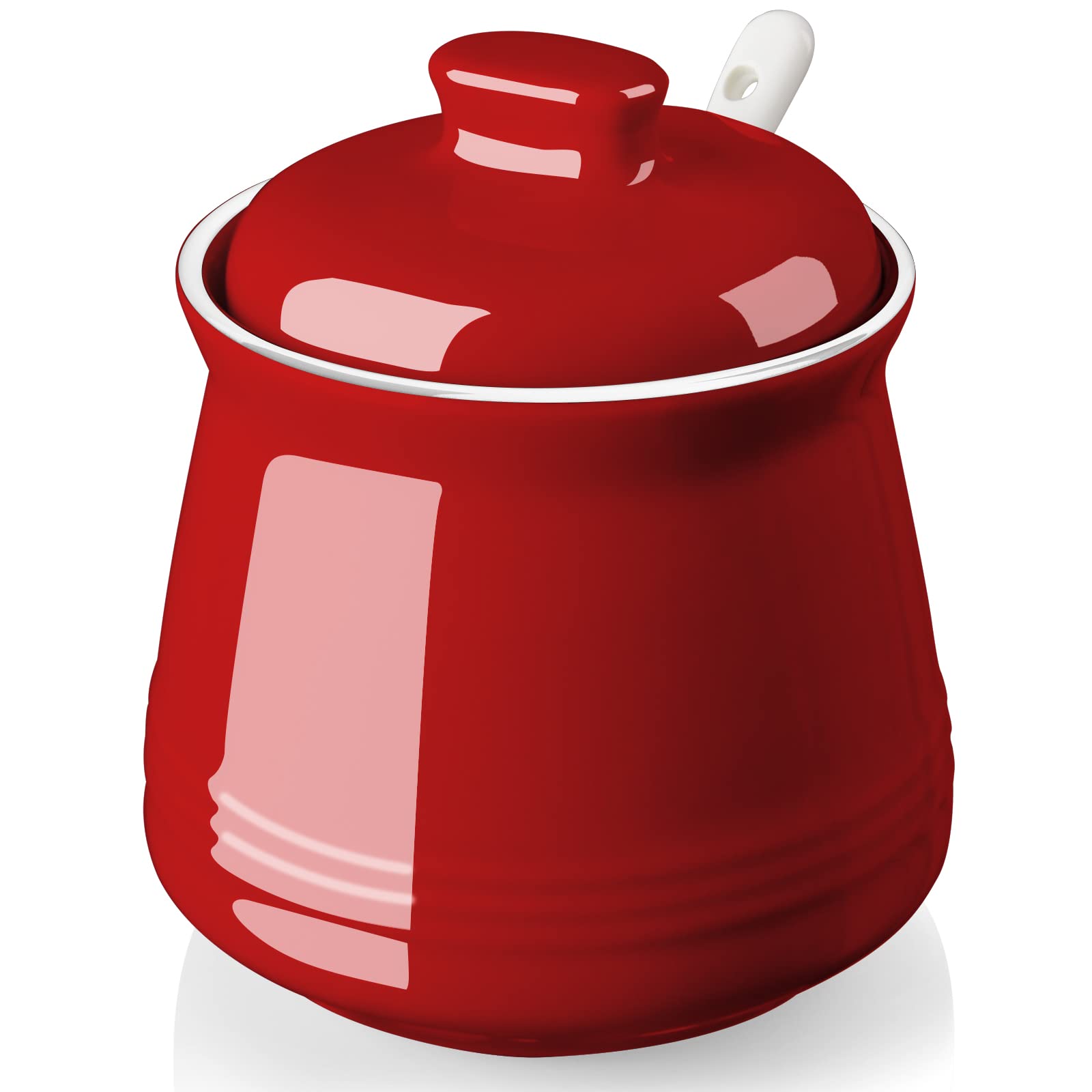 DAYYET Sugar Bowl with Lid and Spoon, 12 oz Ceramic Sugar Bowl with Spoon, Sugar Container for Coffee Bar, Sugar Jar Sugar Dispe