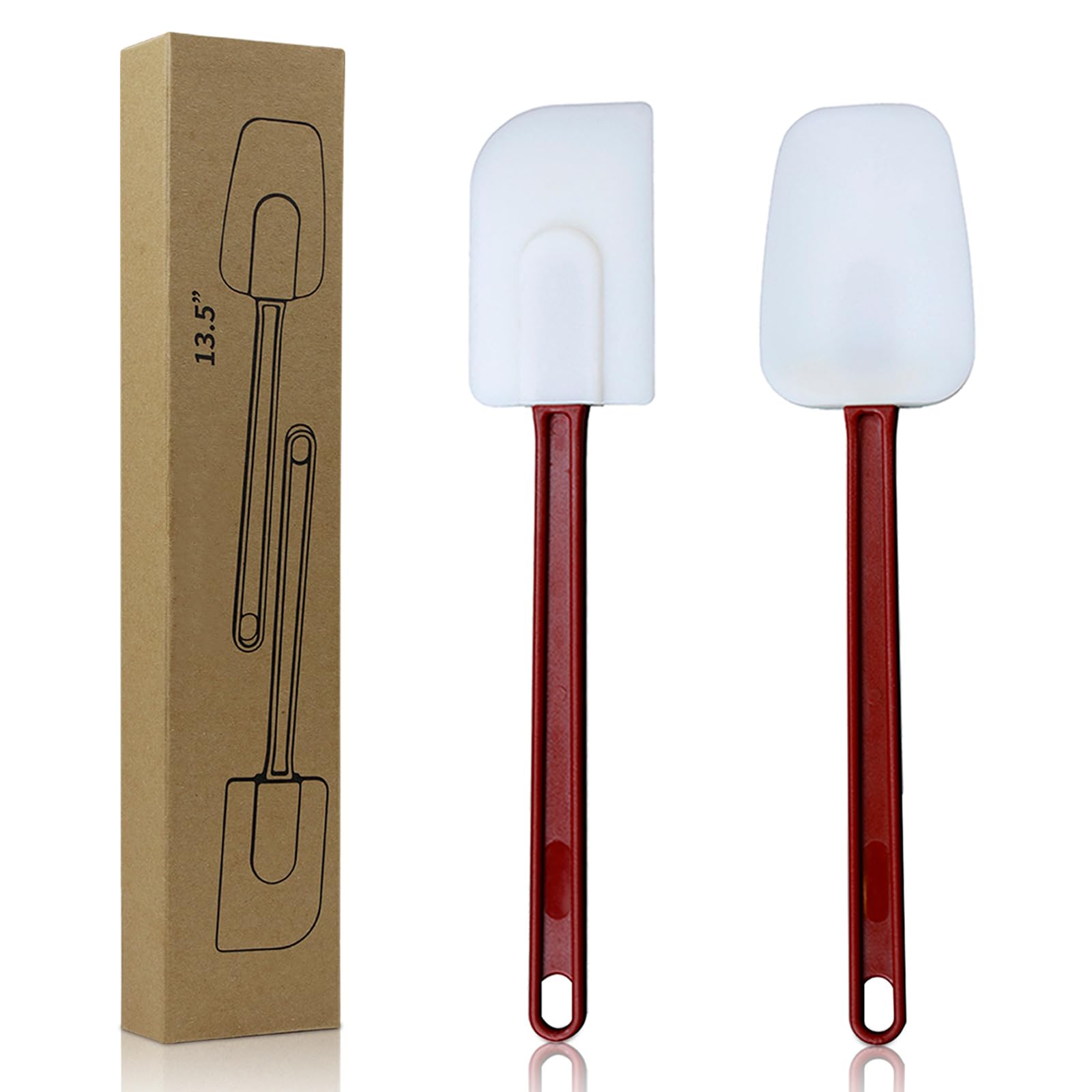 Ksifjrto Silicone Spatulas Heat Resistant.Commercial Spatula For Cooking.Heavy Duty Rubber Spatulas.Silicone Spatula Set Of 2 (1