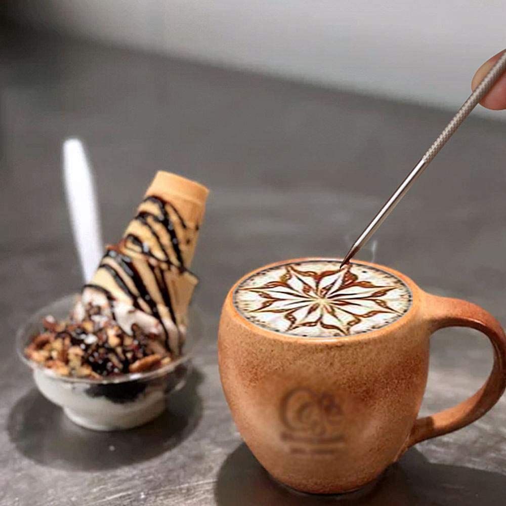 Pzrt 304 Stainless Steel Coffee Art Pen Barista Cappuccino Espresso Coffee Decorating Latte Art Pen Fancy Cafe Tool