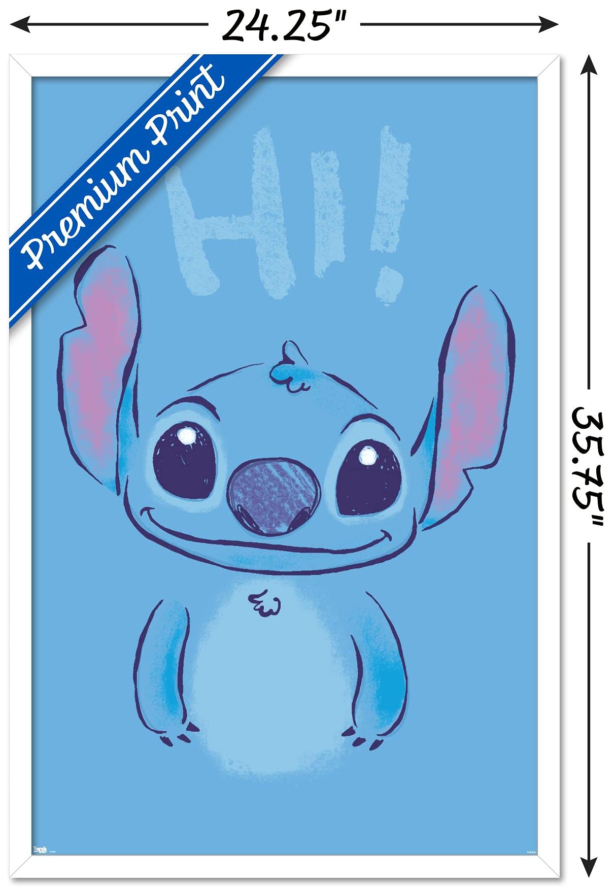 Trends International Disney Lilo And Stitch - Hi Wall Poster, 22.375'' X 34'', White Framed Version