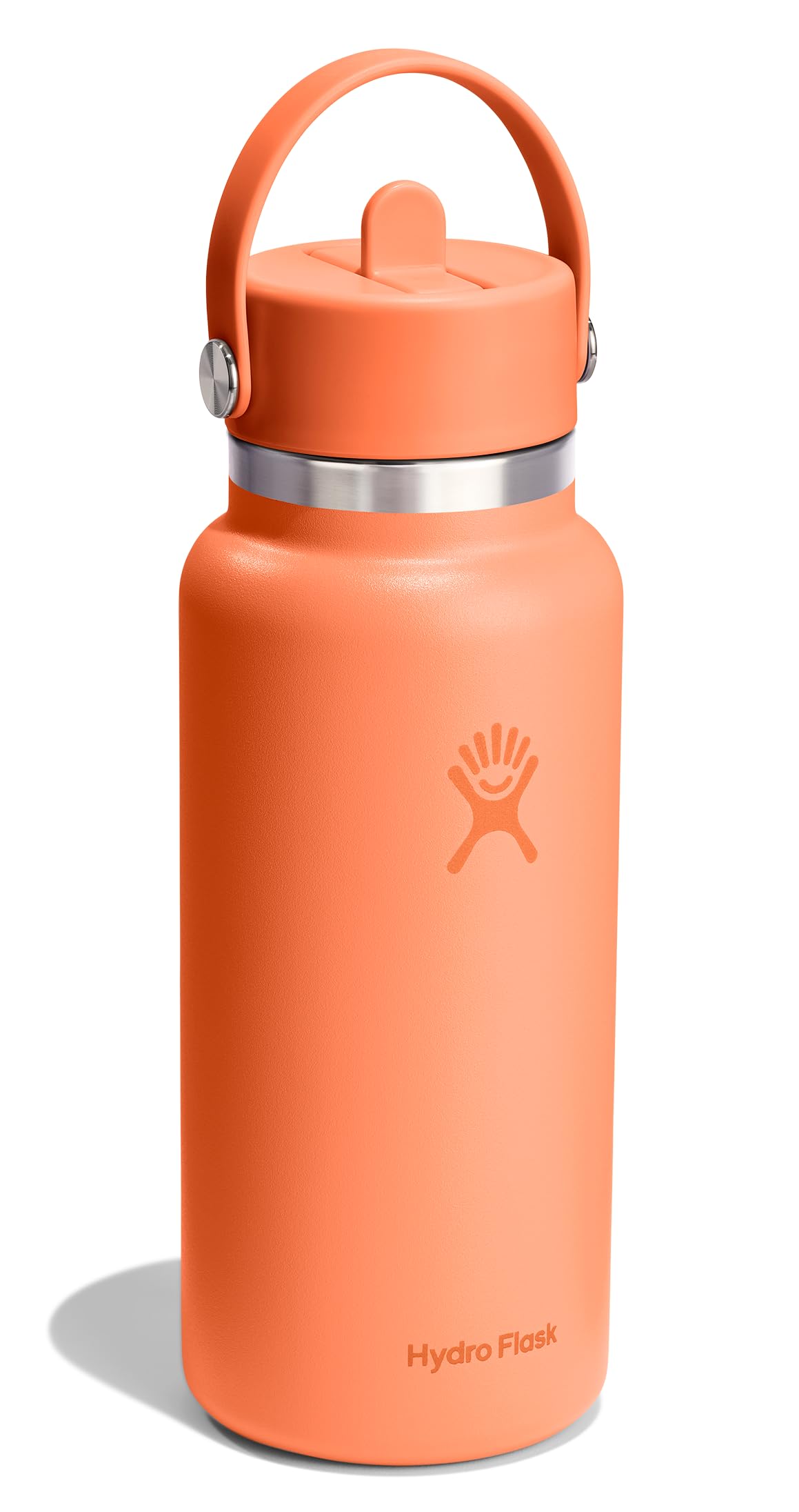 Hydro Flask Water Bottle - Insulated Stainless Steel - Wide Mouth Flex Straw Lid, Non Spill, Leakproof and Refillable in 32 Oz N