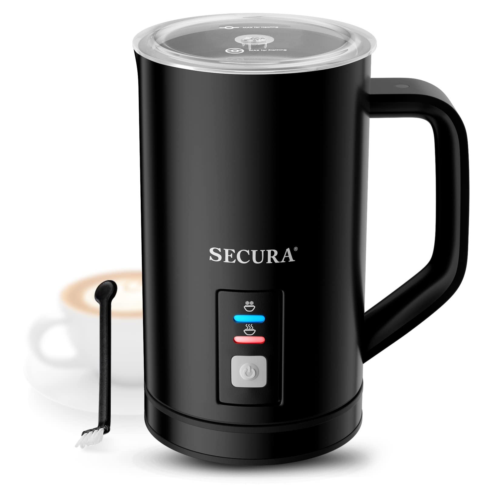 Secura ???????? ??????????????, Electric Milk Steamer Stainless Steel, 8.4Oz/250Ml Automatic Hot And Cold Foam Maker And Milk Wa