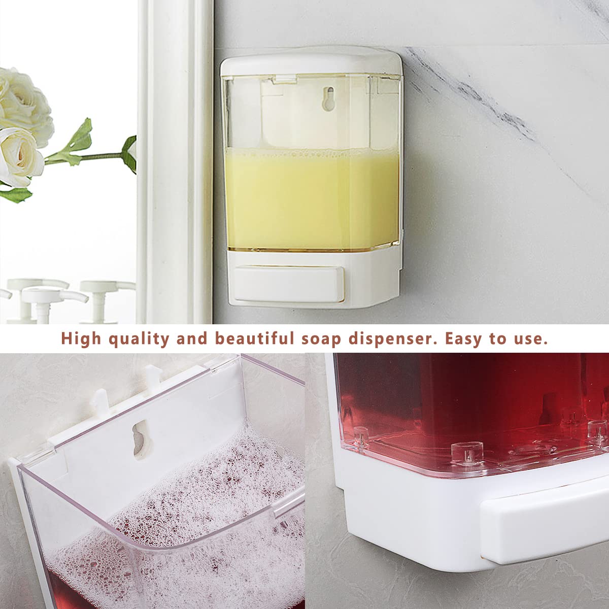 Iealods Manual Soap Dispenser Kitchen Bathroom Wall Mounted Soap Dispenser Commercial Soap Dispenser For Liquid Containers Shamp