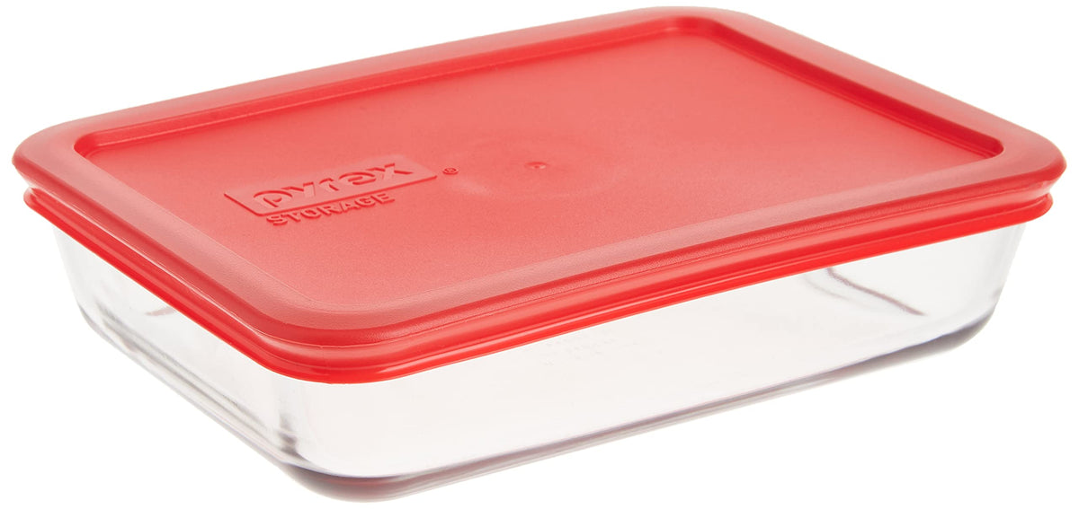 Pyrex 3-Cup Single Rectangular Food Storage Container With Lid, Non-Toxic, Bpa-Free Lid, Tempered Non-Pourous Glass, Microwave,