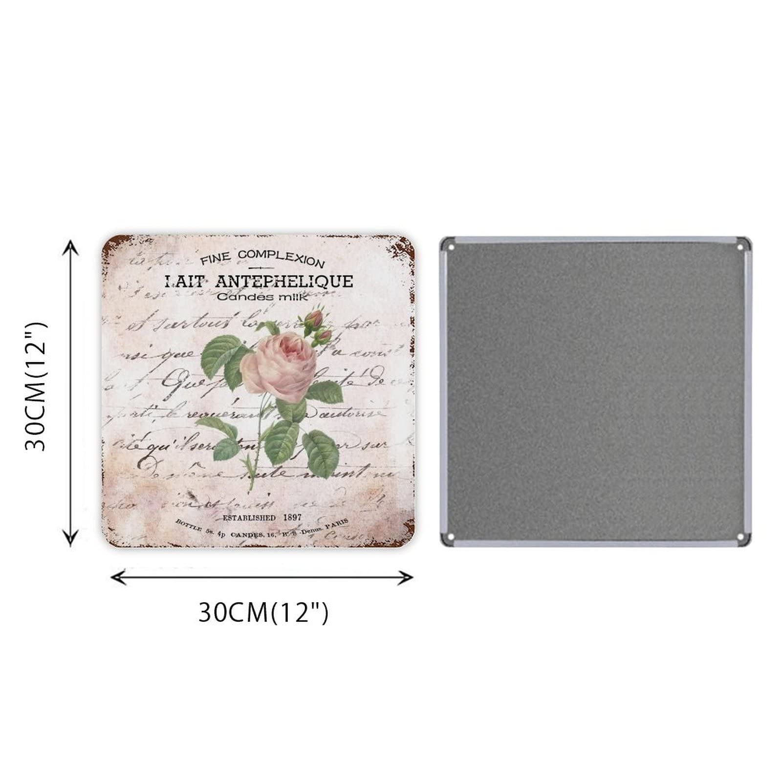 French Bouquet Pink Quote Vintage Metal Tin Sign Metal Tin Retro Sign Vintage Flowers Art Print Vintage Pub Wall Home Art Kitche