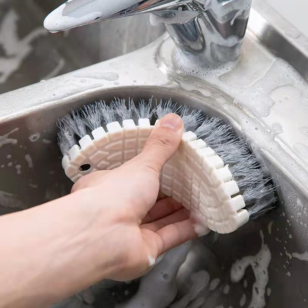 Chenshuo Multi Purpose Heavy Duty Scrub Brush, Heavy Duty Hand Held Scrub Stiff Bristle Brush, Multiple Segments Are Bendable Fr