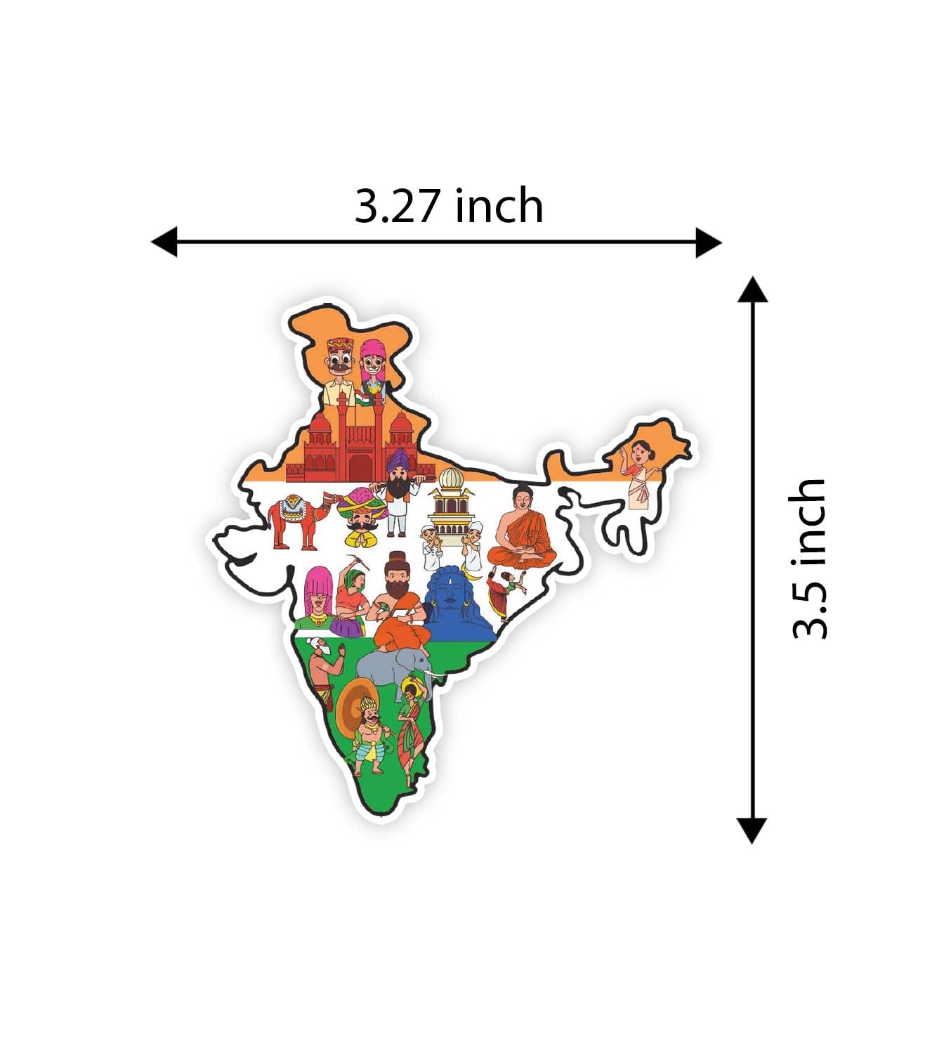 Gift Me Bazar Indian Map Fridge Magnet For Home & Kitchen Decor | Indian Souvenir Gifts | Refrigerator Door Magnetic Sticker