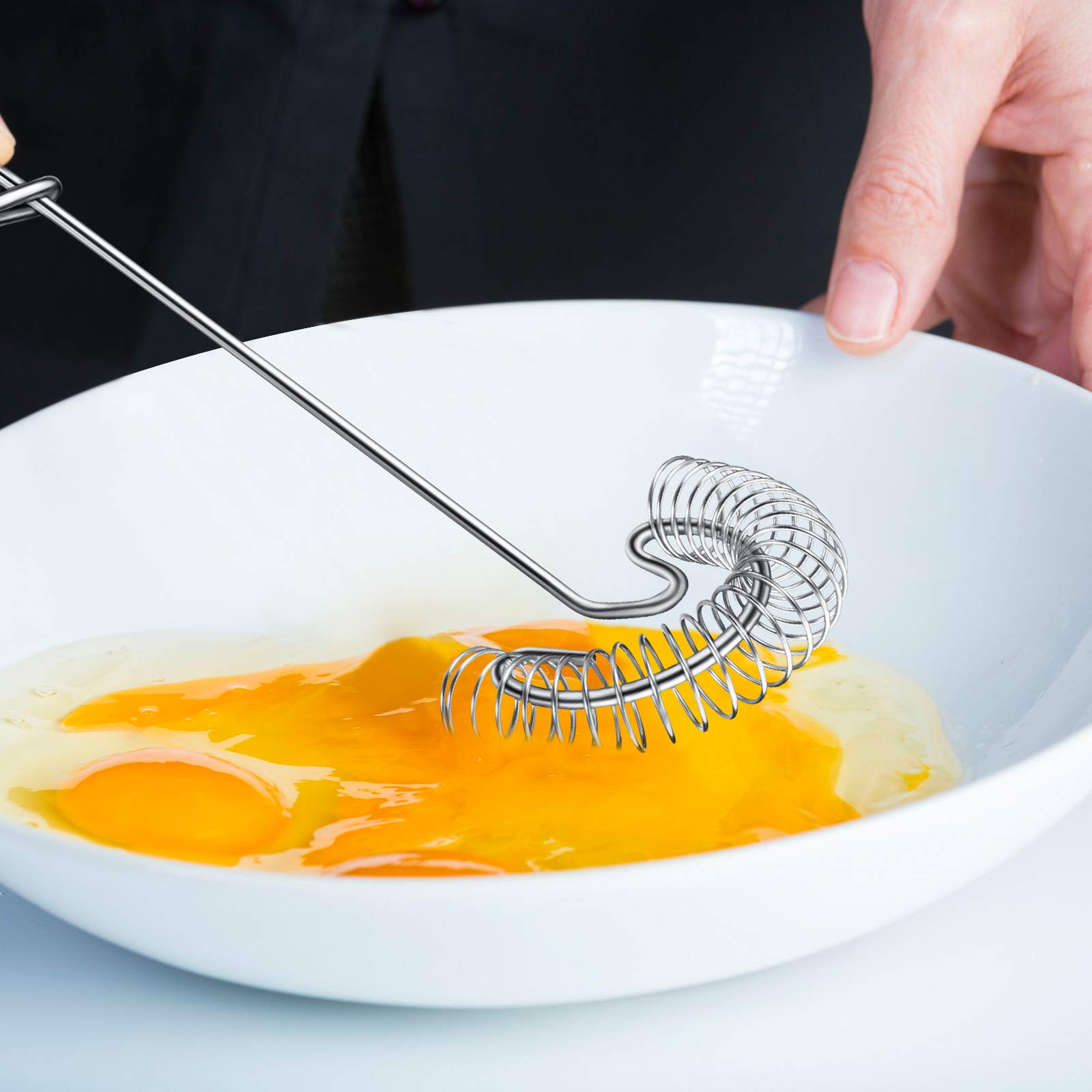 Spiral Whisk Egg Mini Whipper Whisk Stainless Steel Egg Whisk Flat Spring Coil Whisk Egg Frother, Milk Sauce And Gravy Whisk Bea