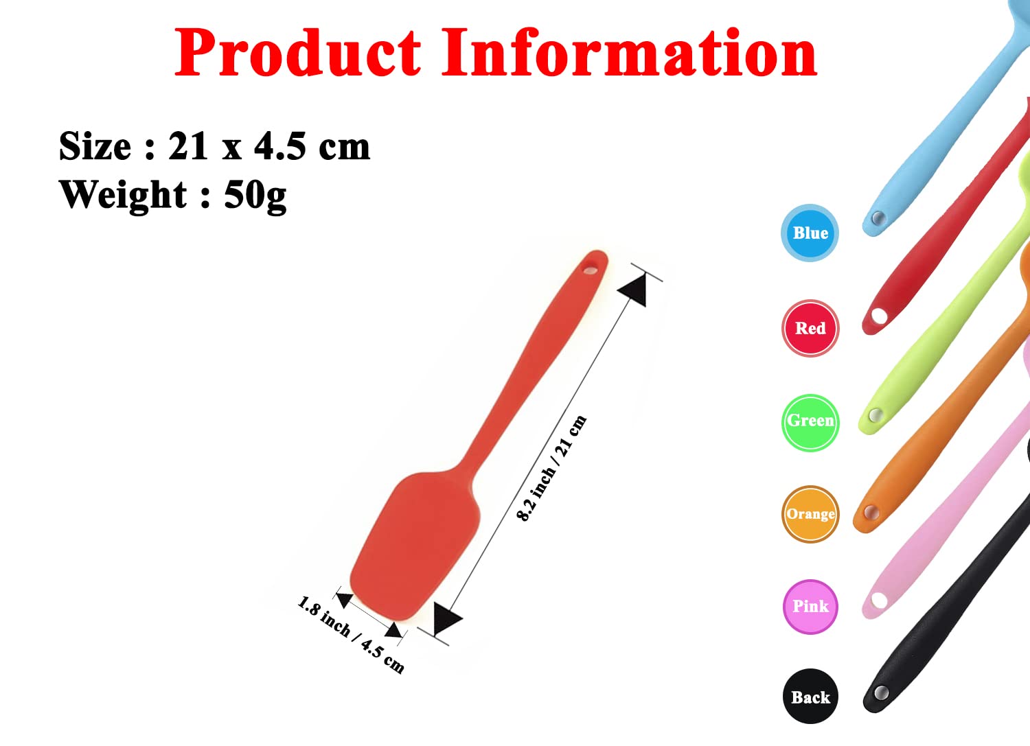 Silicone Spatulas - 8.2 Inch Small Rubber Spoon Spatula Heat Resistant Seamless One Piece Design Non-Stick Spoonula Flexible Scr