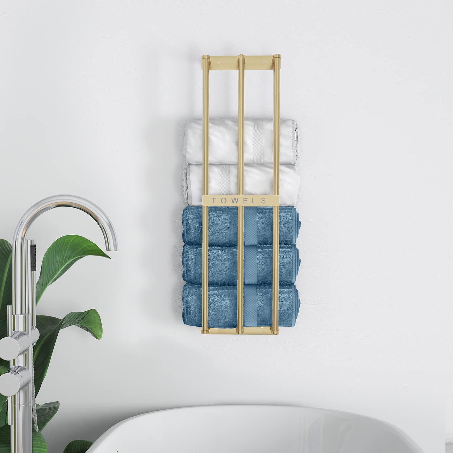 Bathroom Towel Storage  Bethom Wall Towel Rack for Rolled Towels  Bath Towel Holder Wall 30 Inch  Towel Racks Wall Mounted for Small Bathroom  Gold