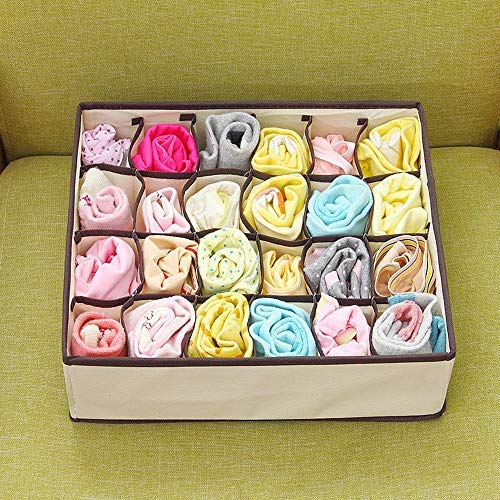 Wowobjects Fabric Foldable Storage Box Closet Drawer Divider Underwear Organizer