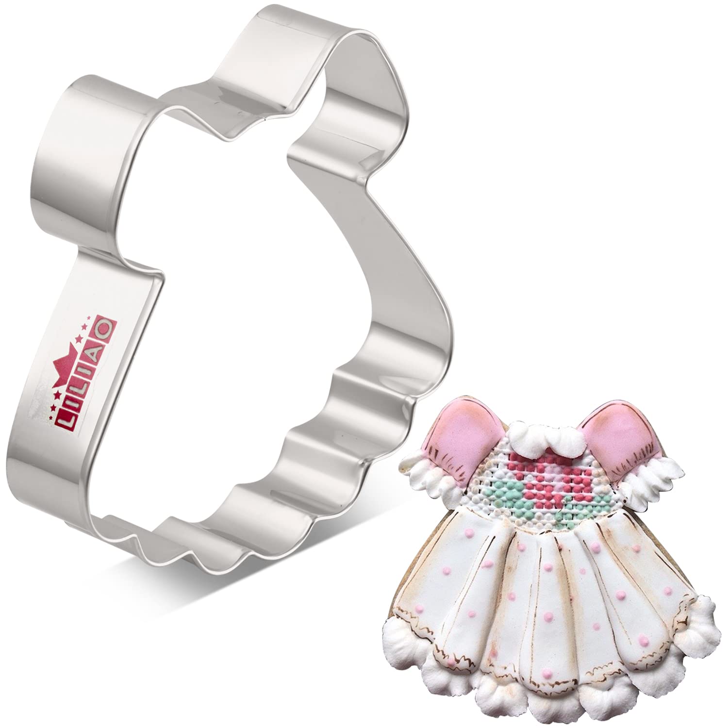 Liliao Princess Dress Cookie Cutter - 4 X 4.2 Inches - Stainless Steel