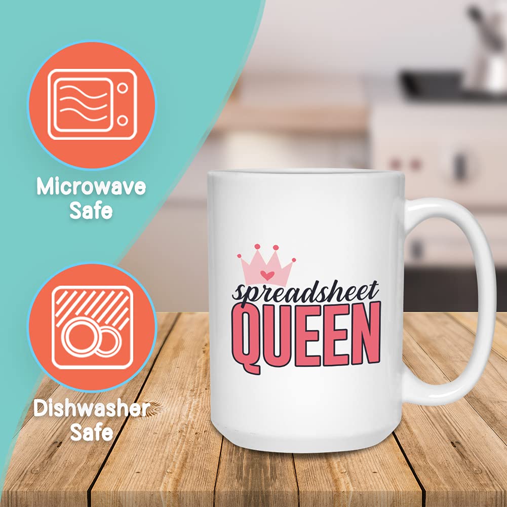 Bubble Hugs Accountant Coffee Mug 15 Oz, Spreadsheet Queen Funny Gift Idea For Auditor Accounting Students Cpa Tax Coworker Boss