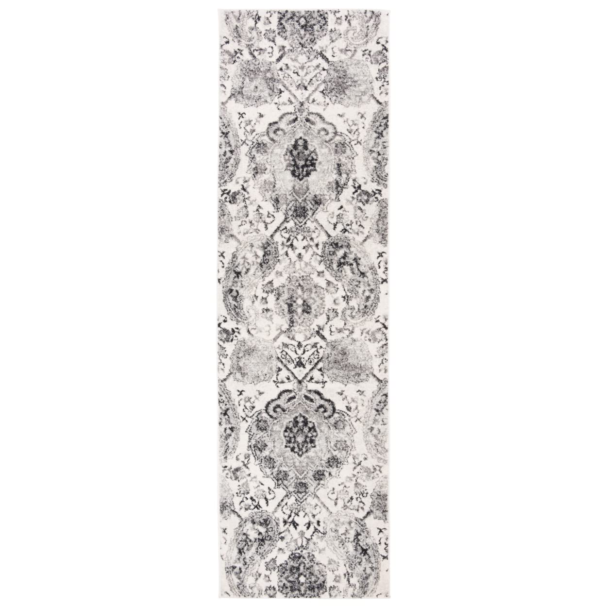 SAFAVIEH Madison Collection Runner Rug - 23 x 16, Cream & Silver, Boho Chic Glam Paisley Design, Non-Shedding & Easy Care, Ide