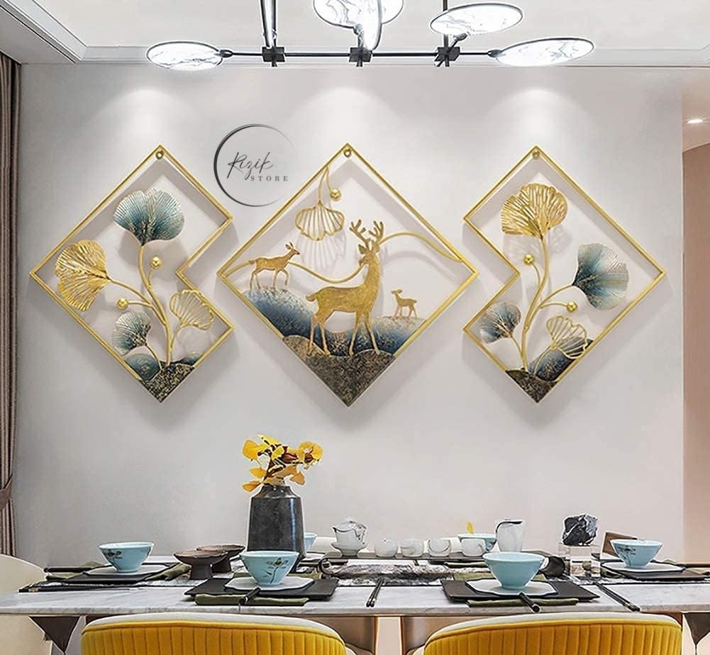 Rizik Store Metal Abstract Figures Handcrafted Wall Sculpture Wall Art Multicolor For Home Decoration, Living Room, Drwaing Room