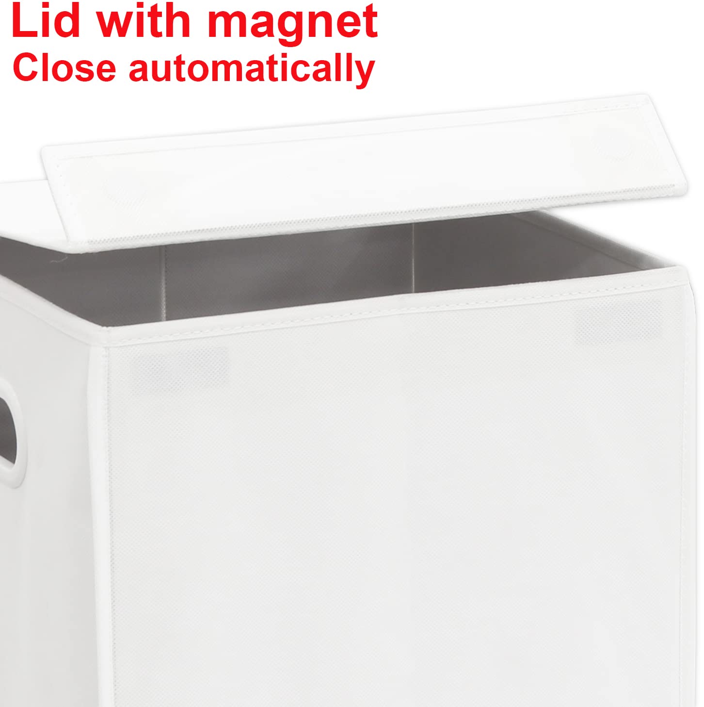 Simple Houseware Foldable Laundry Hamper Basket With Lid, White