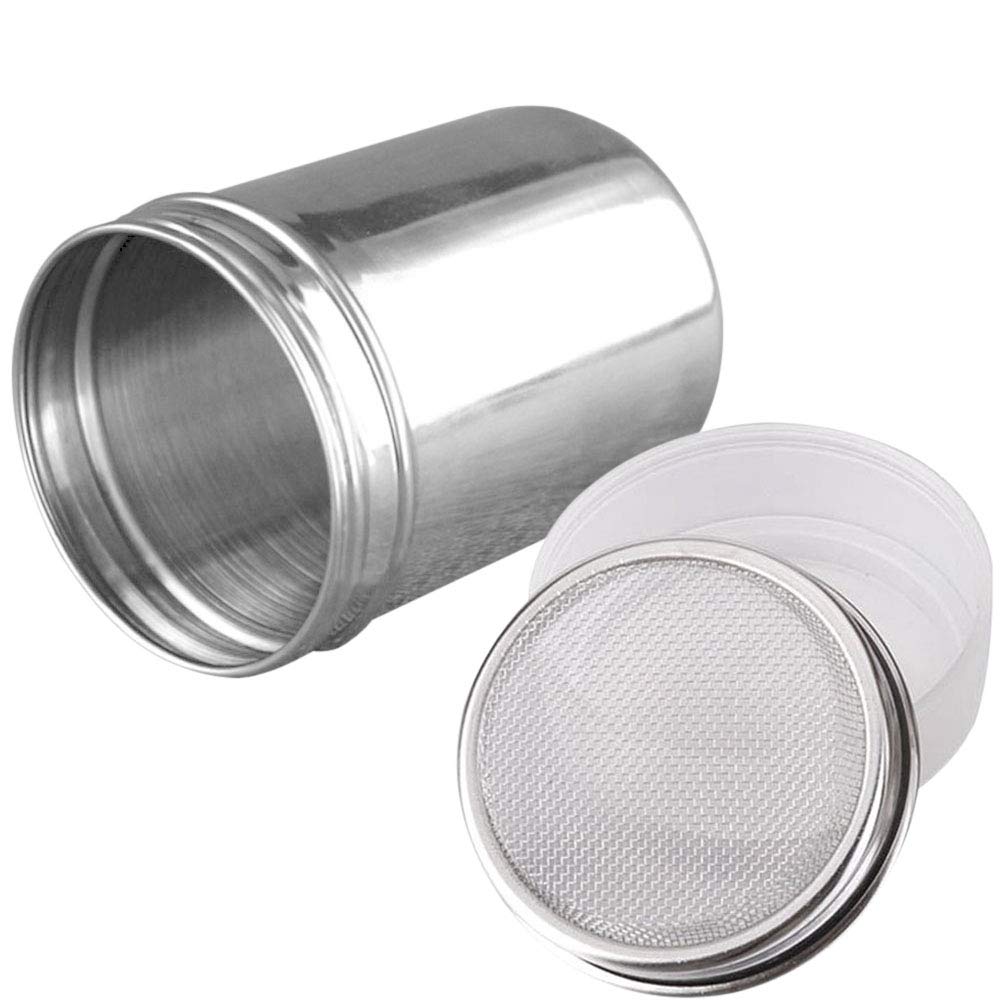 Onwon Powder Sugar Shaker With Lid - Stainless Steel Fine Mesh Shaker Cinnamon Icing Sugar Powder Cocoa Flour Chocolate Coffee S