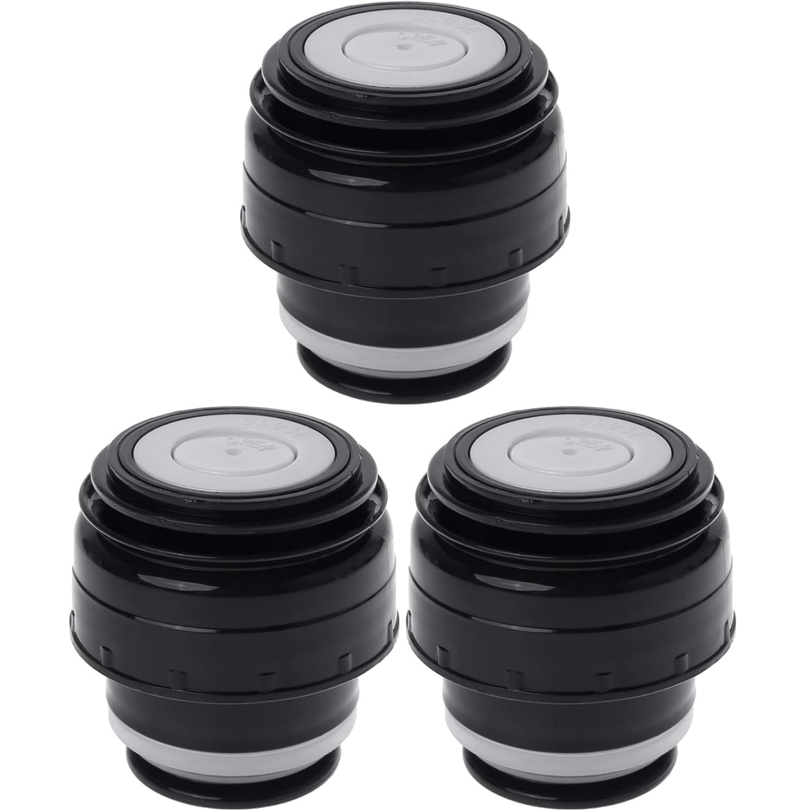 3pcs 4.5cm Universal Vacuum Flask Lid, Portable Travel Mug Cover, Insulated Beverage Container Accessories (Black)