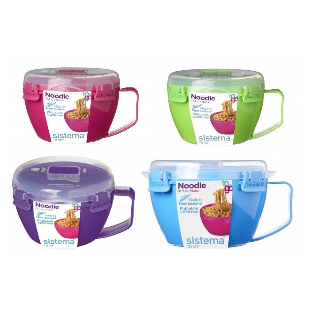 Sistema To Go Microwave Noodle Bowl, Pink, 940Ml / 31.7 Oz
